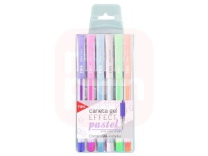 Caneta Gel Effect 6 Cores Pastel - Tris