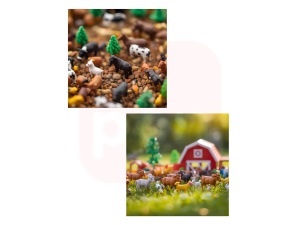 Kit 5 Animais Em Miniatura